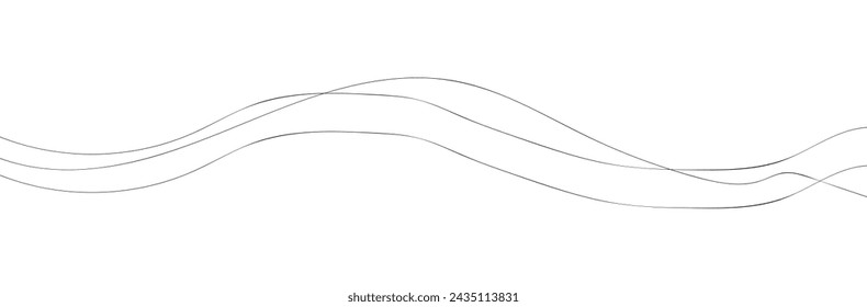 Thin line wavy background. Abstract black lines wave curve motion on white background vector. Curve wave seamless pattern. Line art striped graphic template. Vector illustration. Eps file 578.
