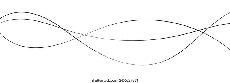 Fondo ondulado de línea fina. Líneas negras Abstractas ondean el movimiento de la curva en el Vector de fondo blanco. Abstractas fondo ondulado. Patrón sin fisuras de onda de curva. Diseño de Plantilla gráfica a rayas.