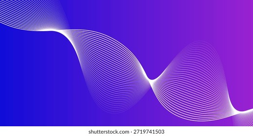 Thin line wavy background. Abstract black lines wave curve motion on white background vector