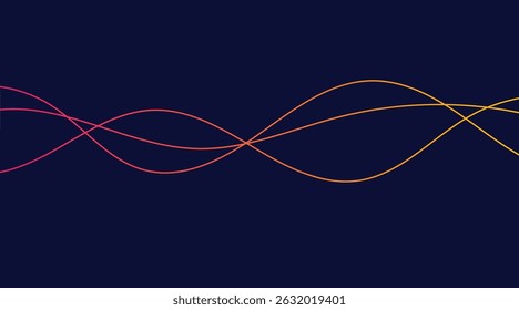 Thin line wavy background vector.