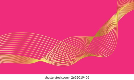 Thin line wavy background vector.
