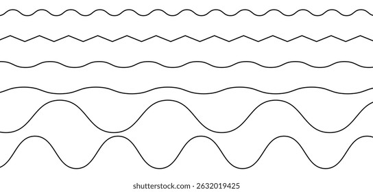 Thin line wavy background vector.