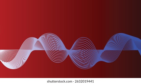 Thin line wavy background vector.