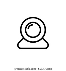 thin line web camera, cam icon on white background