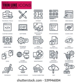 Thin line web design and development icons set for website and mobile site and apps. Pixel Perfect. Editable Stroke. Simple linear pictogram pack. Vector illustration.