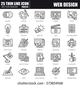 Thin line web design and development icons set for website and mobile site and apps. Pixel Perfect. Editable Stroke. Simple linear pictogram pack. Vector illustration.