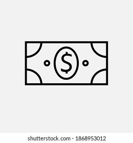 Thin line web icon - money, finance, payments. Dollar sign, dollar symbol. Outline sign.