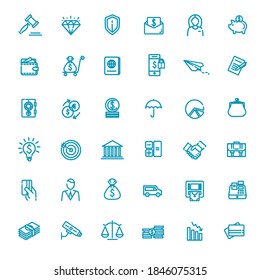 Thin line web icon set - money, payments.