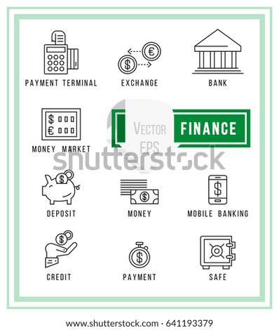 Thin line web icon set - money, finance, payments 