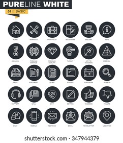 Thin line web icons collection for graphic and web design