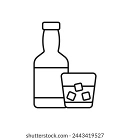 Thin Line Whiskey vector icon