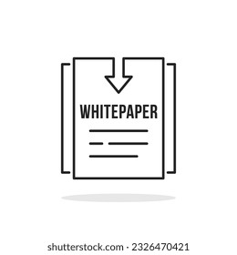 thin line whitepaper or guide brochure icon. flat trend modern paper logotype graphic web stroke art design element isolated on white. concept of financial technology report or regulatory compliance