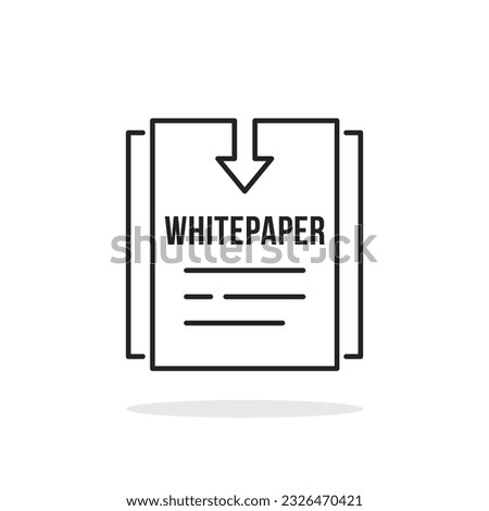 thin line whitepaper or guide brochure icon. flat trend modern paper logotype graphic web stroke art design element isolated on white. concept of financial technology report or regulatory compliance