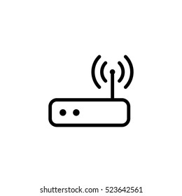 thin line wi-fi router icon on white background