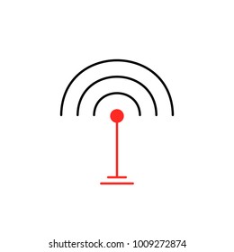 thin line wifi signal icon isolated on white. concept of free wi fi like strength wave or broadcast wireless transmission. simple linear flat modern stroke logotype graphic art design illustration