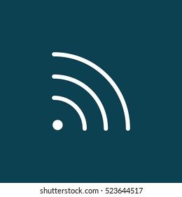 thin line wi-fi, wireless icon on blue background
