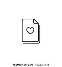 thin line wishlist icon on white background