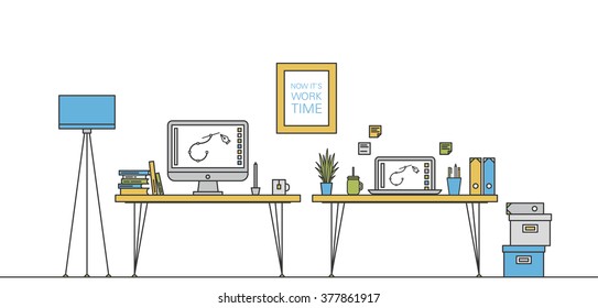 Thin Line Work Space Vector Design