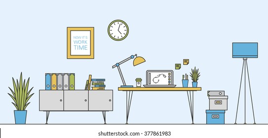 Thin Line Work Space Vector Design