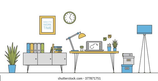 Thin Line Work Space Vector Design
