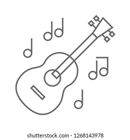 Thin linear acoustic or classic guitar icon.
