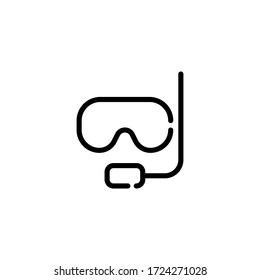 Thin linear icon diving goggles suitable for , holiday, trip, mobile, website, and more.with editable stroke 48x48 pixel perfect on white background