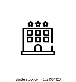 Thin linear icon five star hotel suitable for holiday, trip, mobile, website, and more.with editable stroke 48x48 pixel perfect on white background