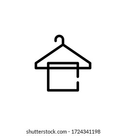 Hotel de colgador de iconos lineal delgado adecuado para vacaciones, viaje, móvil, sitio web y más.con trazo editable 48x48 píxeles perfecto en fondo blanco