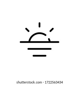 Thin linear  icon sunset travel suitable for holiday, trip, mobile, website, and more.with editable stroke 48x48 pixel perfect on white background