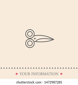Thin linear scissors icon vector. The symbol of scissors. Scissor cut symbol.