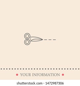 Thin linear scissors icon vector. The symbol of scissors. Scissor cut symbol.