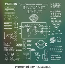 Thin linebusiness Infographics, plat elements. Options, diagram on blur landscape can be used for workflow layout, banner, step up options,  number options,  web template