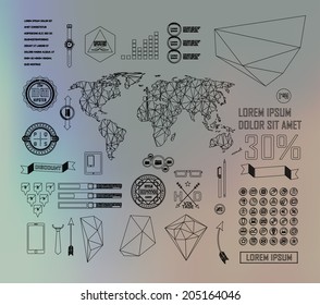 Thin linebusiness Infographics, plat elements. Options, diagram on blur landscape can be used for workflow layout, banner, step up options,  number options,  web template