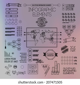 Thin linebusiness Infographics, plat elements. Options, diagram on blur landscape can be used for workflow layout, banner, step up options,  number options,  web template