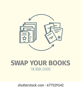 Thin lined book icon. Vector isolated on white outlined signs of different closed books in front and top view.