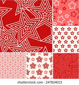 Thin lines backgrounds with red stars