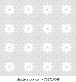 Thin lines. Black and white seamless patterned background. Vector illustration. Repeating abstract background with stylized flowers. Modern stylish texture.