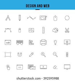 Thin lines design and web icons set