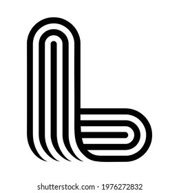 Thin lines elegant letter L logo