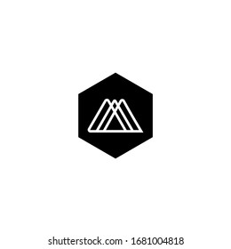 Thin lines elegant letter A logo.