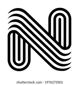 Thin lines elegant letter N logo