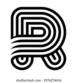 Thin lines elegant letter R logo