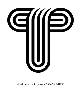 Thin lines elegant letter T logo