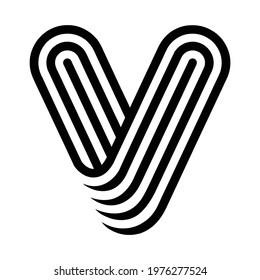 Thin lines elegant letter V logo