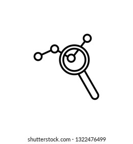 Thin lines icons  of analysis,Chart magnifier