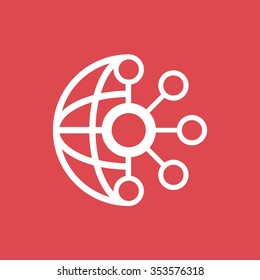 Thin lines icons set of global communication