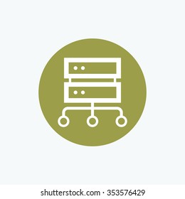 Thin lines icons set of server networking