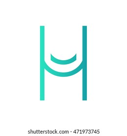 Thin lines letter H logo.