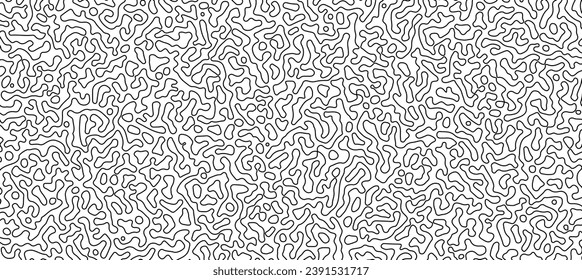 Thin lines texture. Abstract Turing ornament halftone reaction diffusion psychedelic background. Vector generative algorithm illustration.