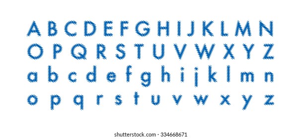 Thin lines vector font.